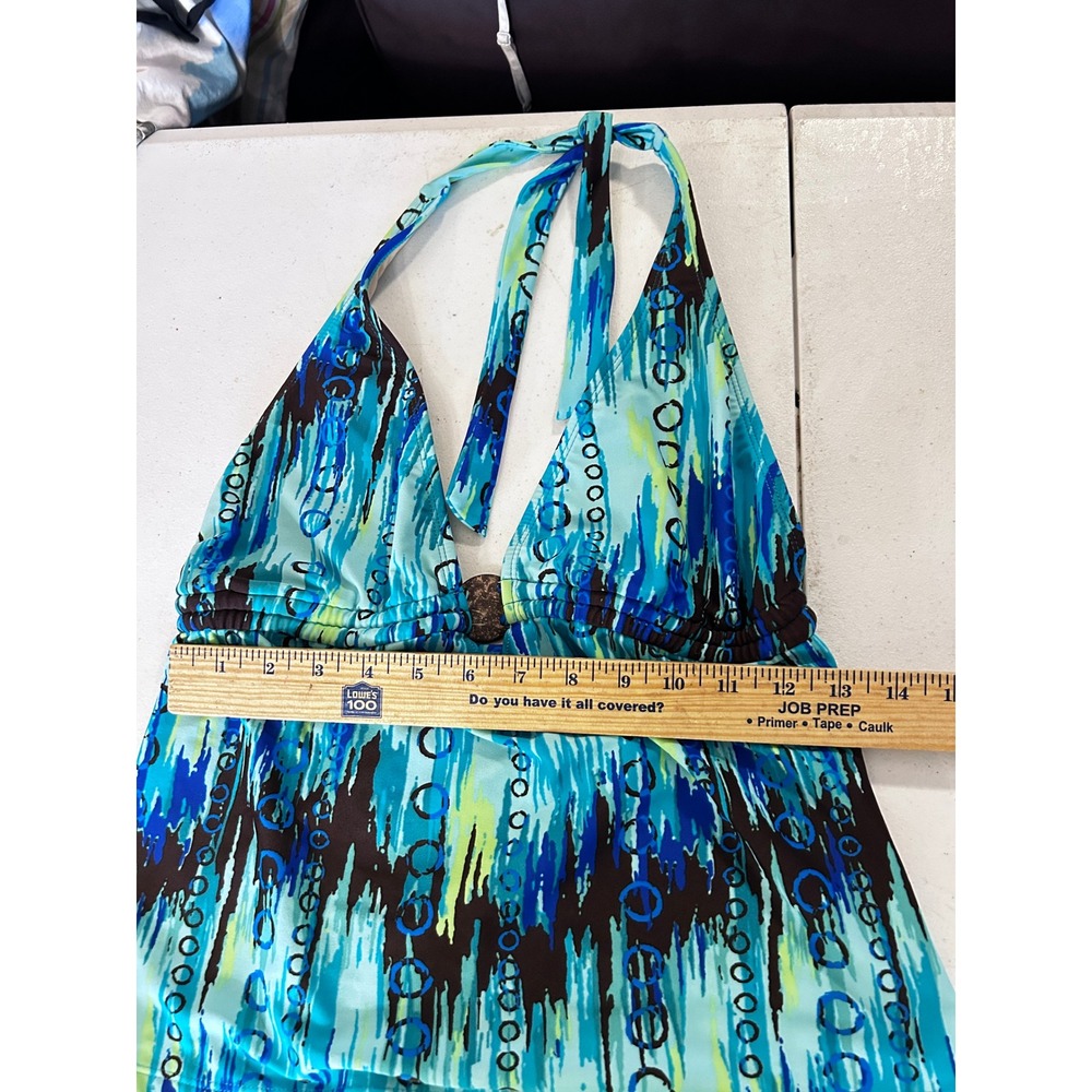 Vintage Faded Glory y2k Halter Tankini Top Swimwear MEDIUM Beach Summer - Picture 4 of 6